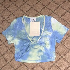 SABO tiedye crop top w center tie NWT XS